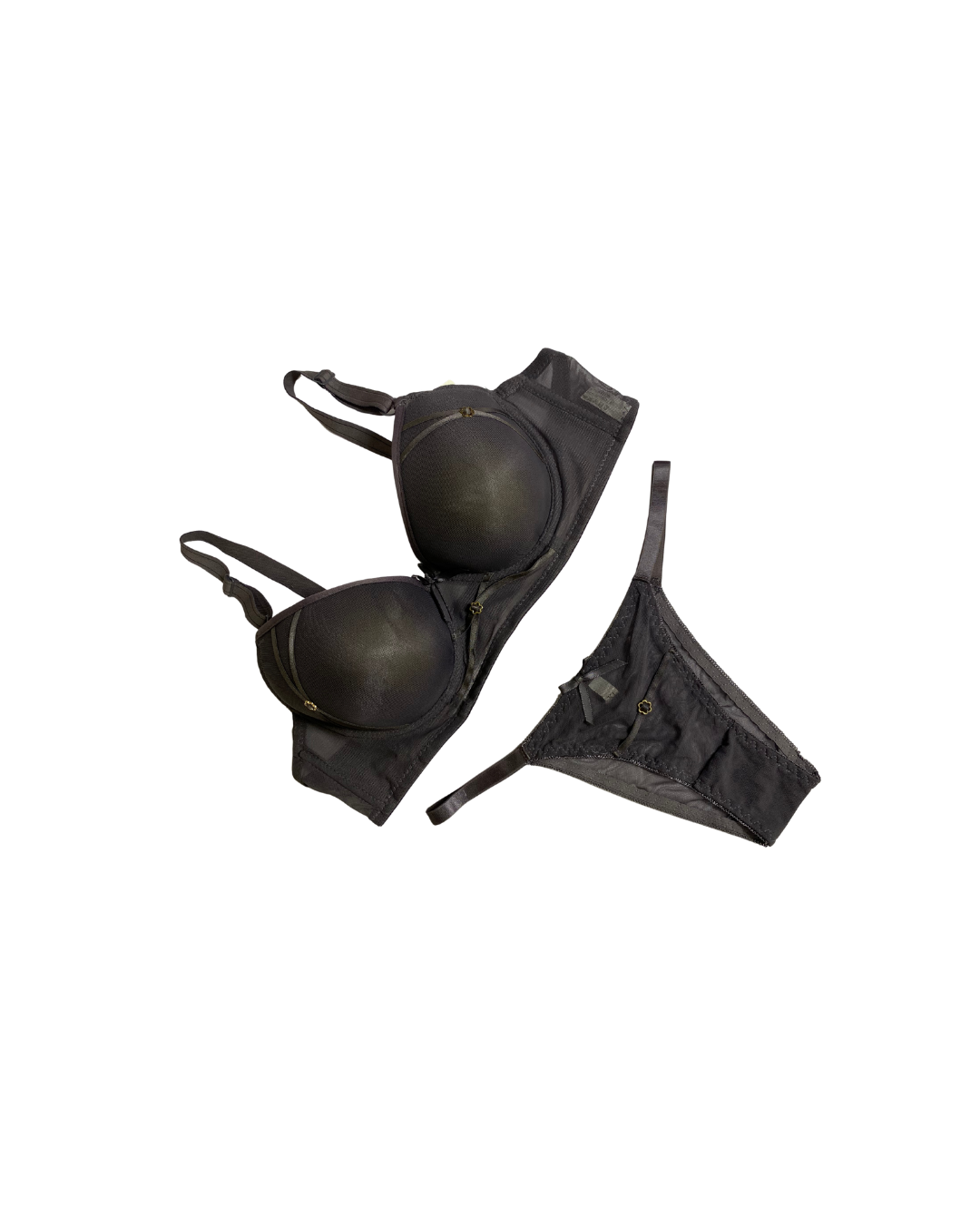 GL-ST-109 Grace Fit Mesh Foam Bra & Panty Set – Charcoal Allure