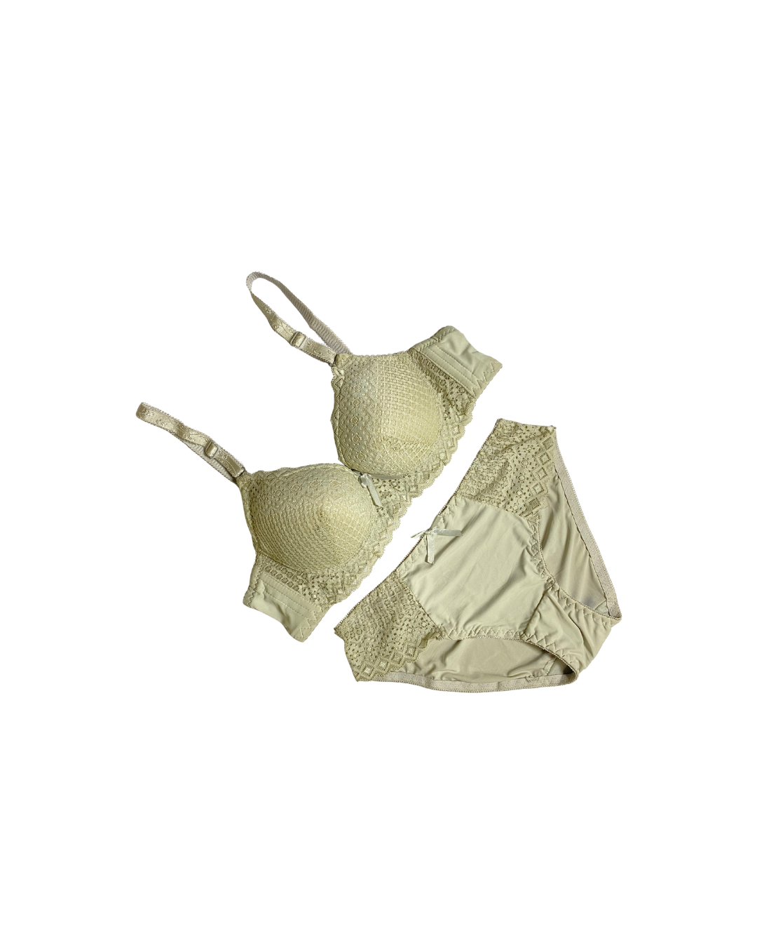 GL-ST-106 Soft Touch Lace Foam Bra & Panty Set – Creamy Delight
