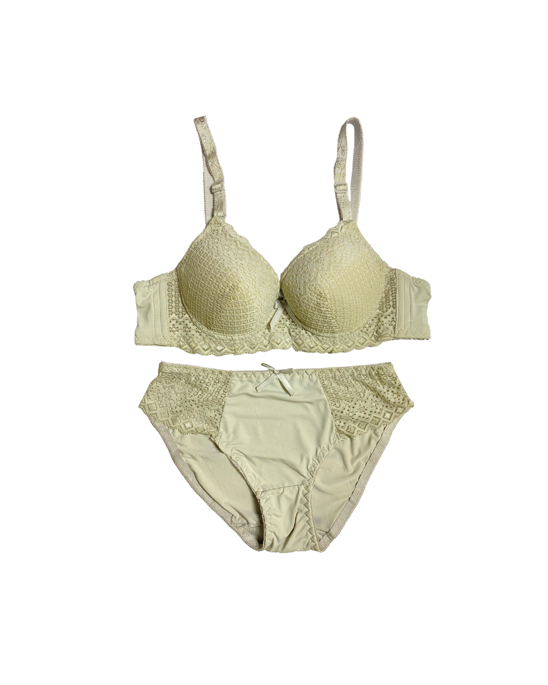 GL-ST-106 Soft Touch Lace Foam Bra & Panty Set – Creamy Delight