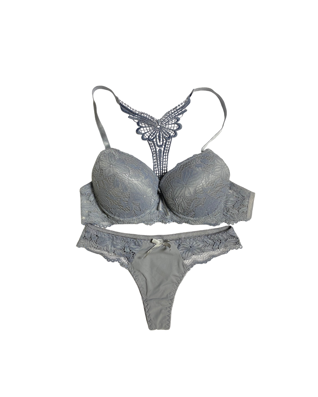 GL-ST-107 Whispering Grey Lace Bra & Panty Set – Soft Elegance