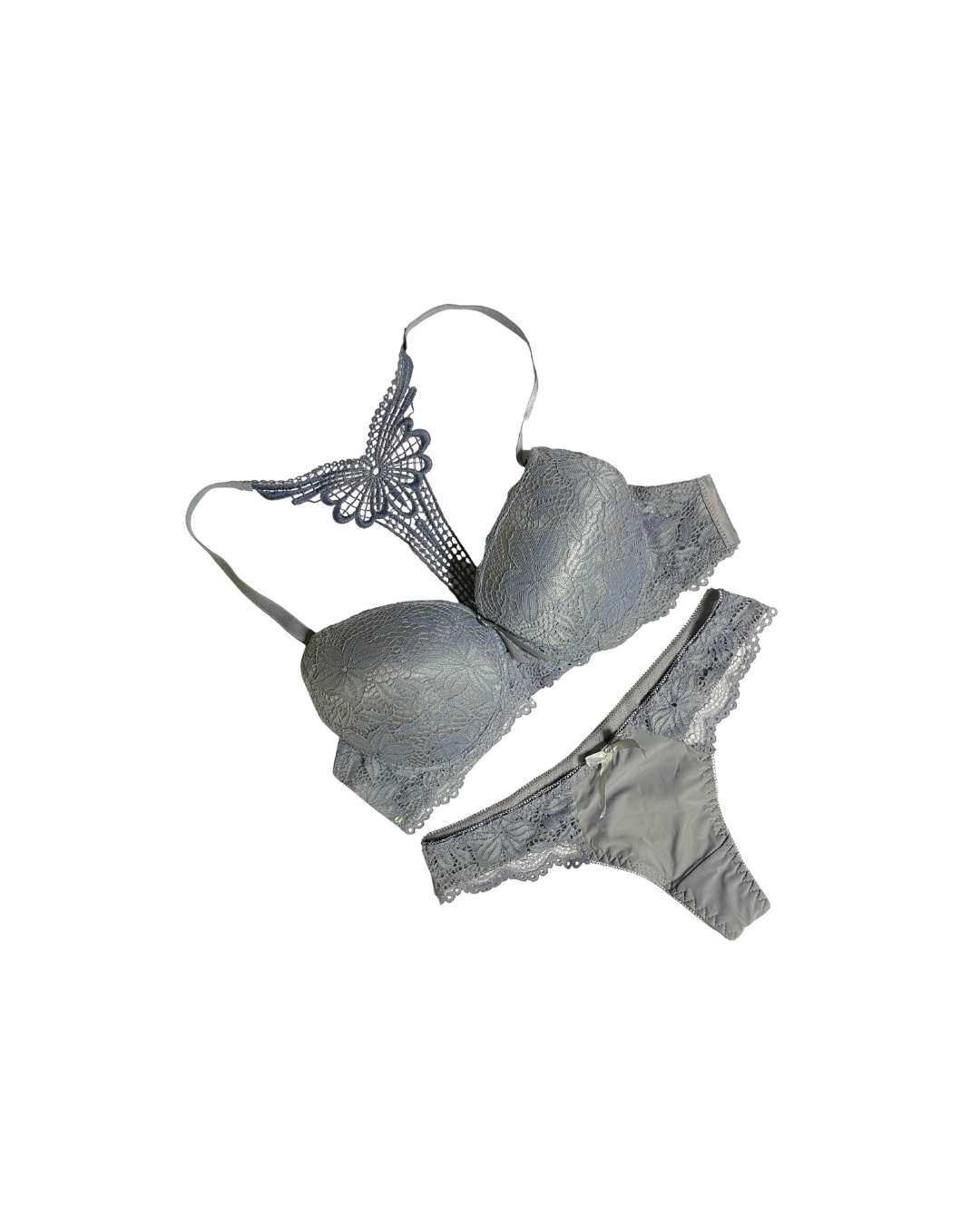 GL-ST-107 Whispering Grey Lace Bra & Panty Set – Soft Elegance