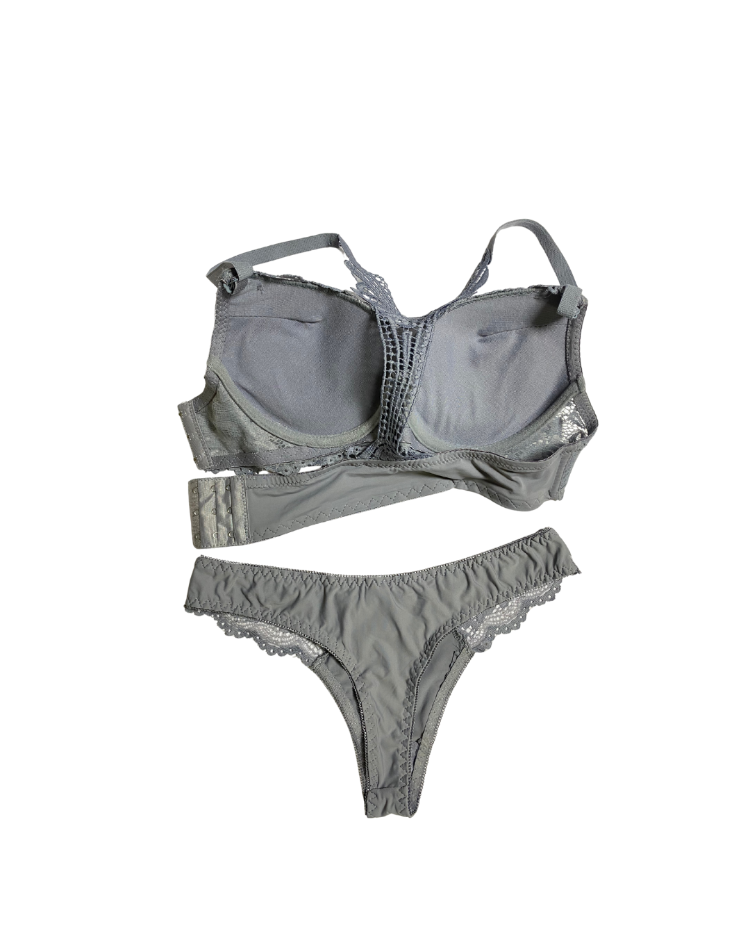 GL-ST-107 Whispering Grey Lace Bra & Panty Set – Soft Elegance