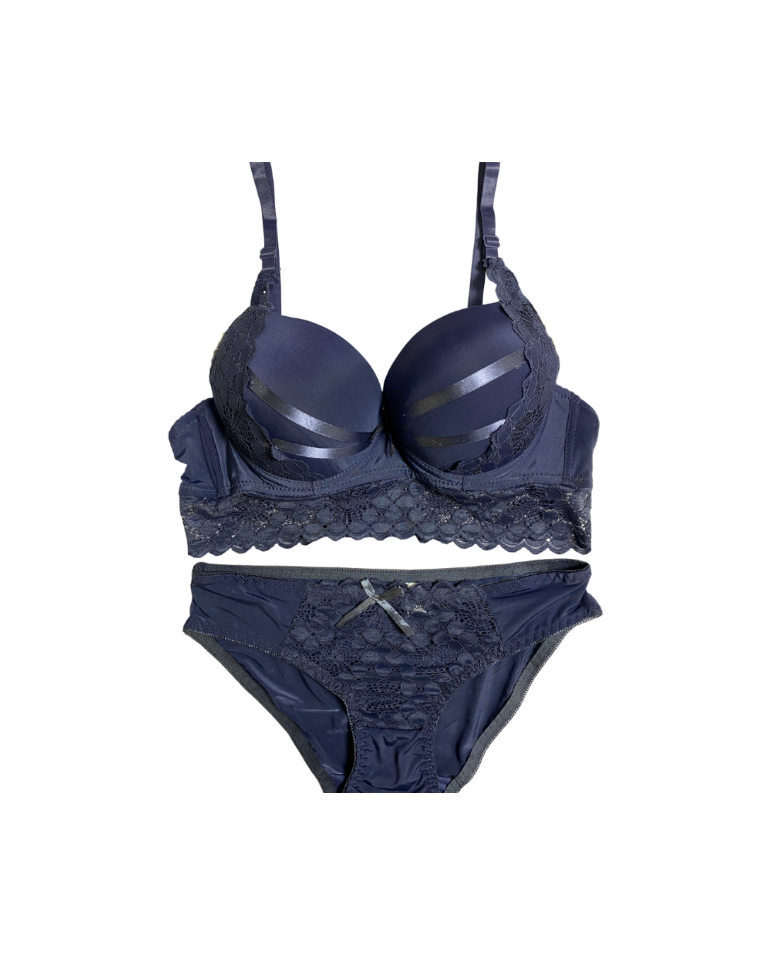 GL-ST-105 Grace Fit Lace Foam Bra & Panty Set – Midnight Elegance