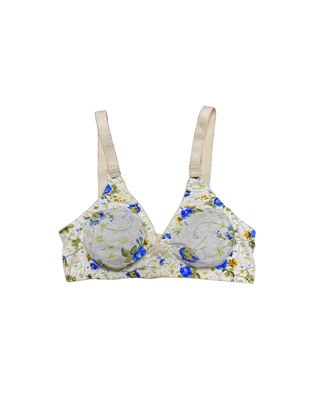 GL-BR-110 Blossom Ease Floral Bra – Blue & Green Bloom Print