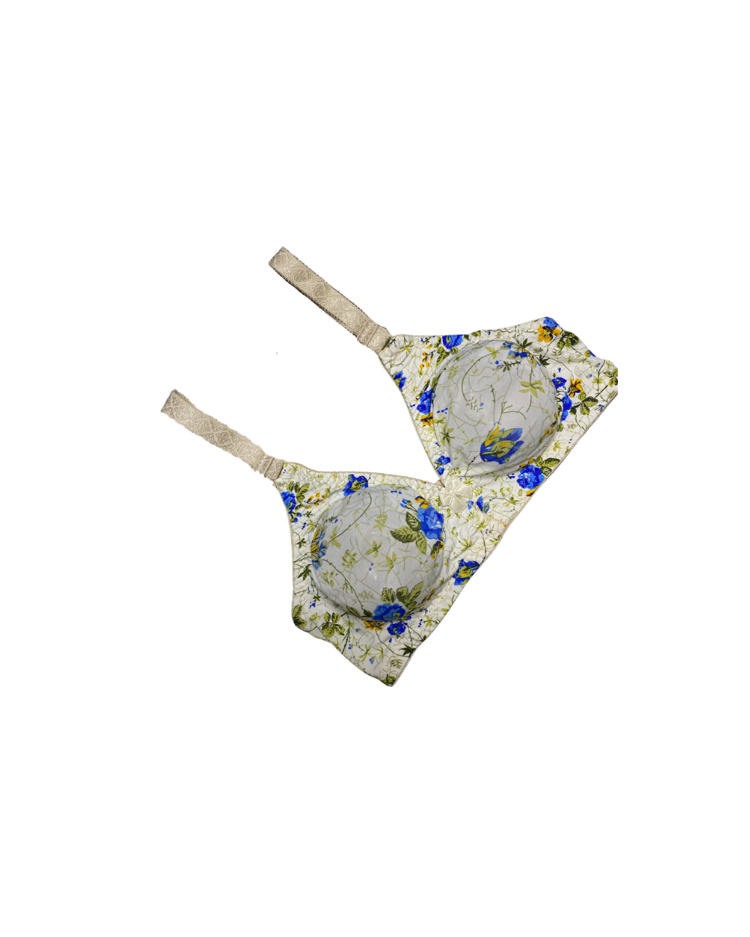 GL-BR-110 Blossom Ease Floral Bra – Blue & Green Bloom Print