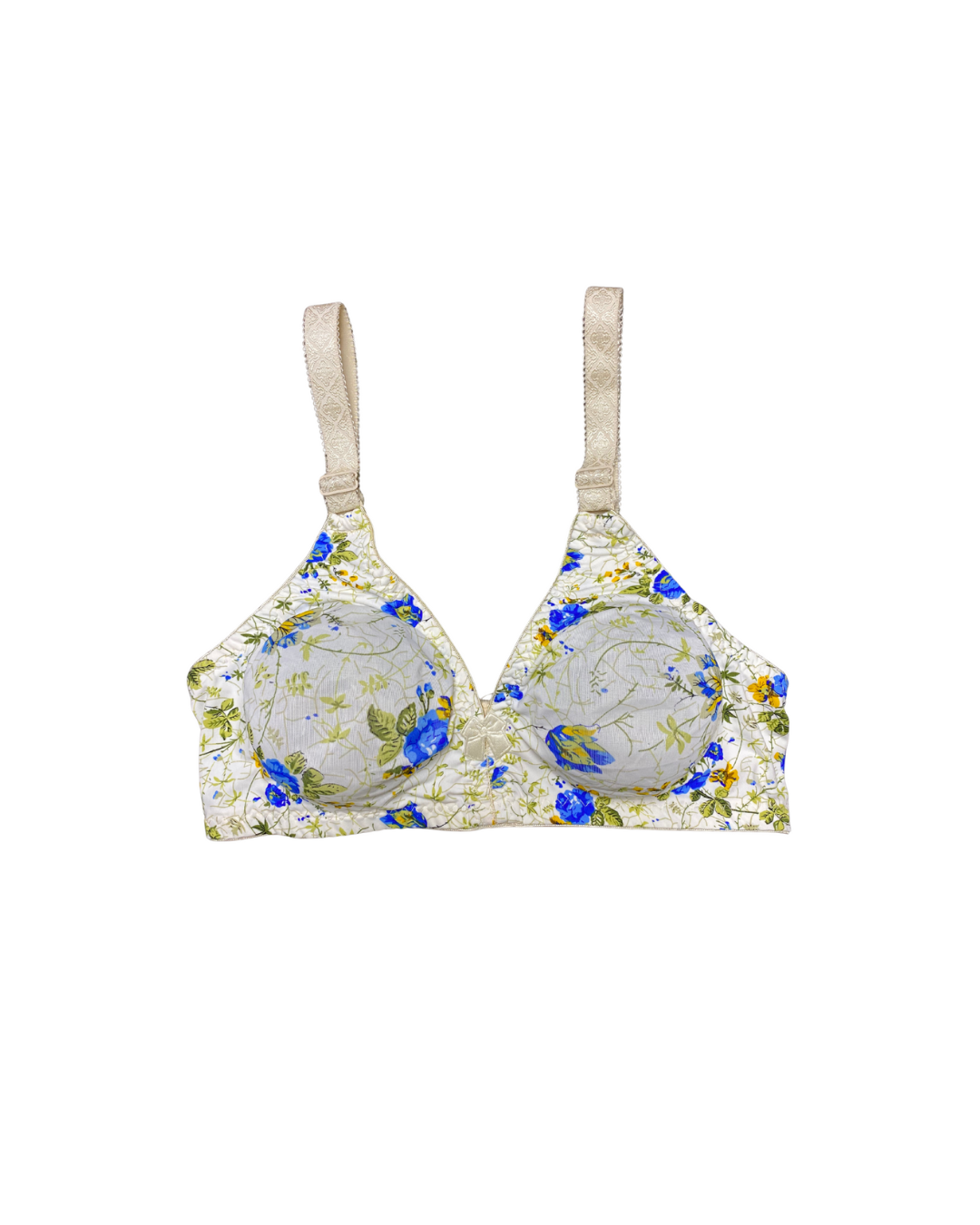 GL-BR-110 Blossom Ease Floral Bra – Blue & Green Bloom Print