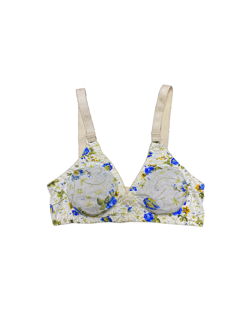 GL-BR-110 Blossom Ease Floral Bra – Blue & Green Bloom Print
