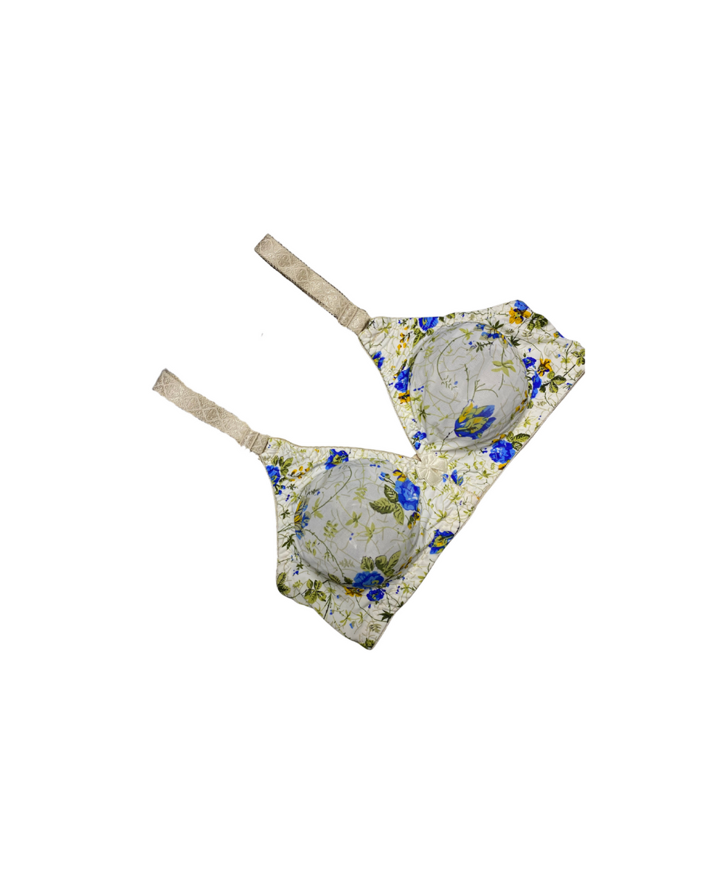 GL-BR-110 Blossom Ease Floral Bra – Blue & Green Bloom Print